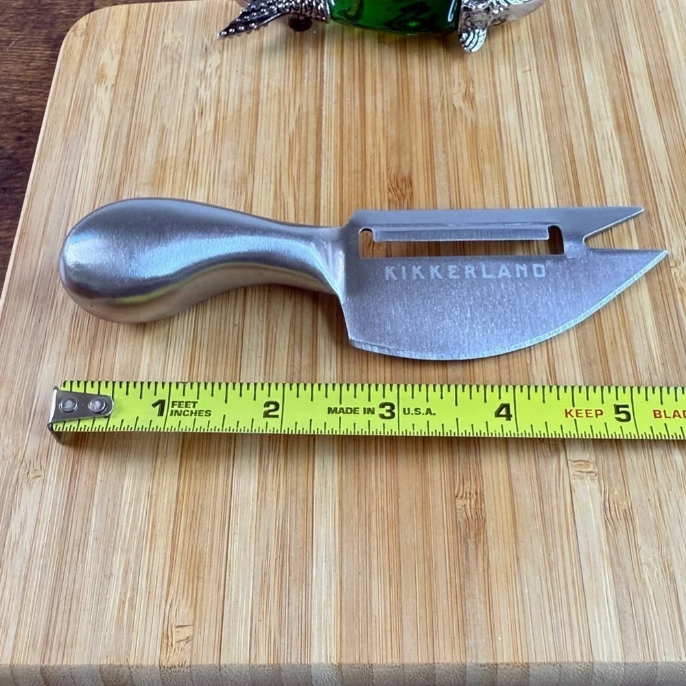 Kirklands Silver Cheese Knife & Wood Board, Cheeseboard